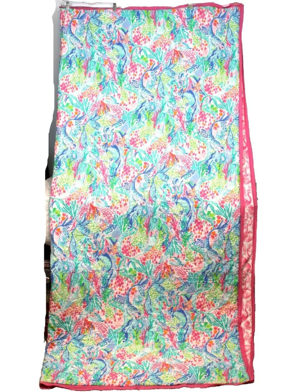 Pottery Barn Lilly Pulitzer Mermaid Cove Blanket Cover Full Size Double 86